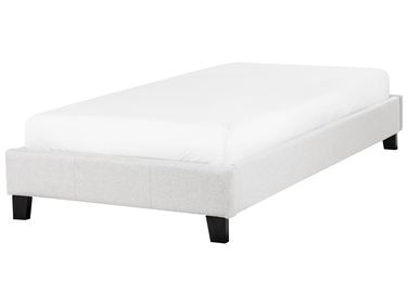 Lit sans tête de lit Tissu ROANNE 90 x 200 cm Gris clair