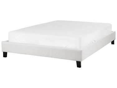 Lit sans tête de lit Tissu ROANNE 140 x 200 cm Gris clair