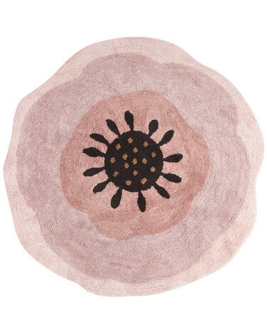 Kids Rug KHARAT Pastel Pink ø 140 cm Cotton