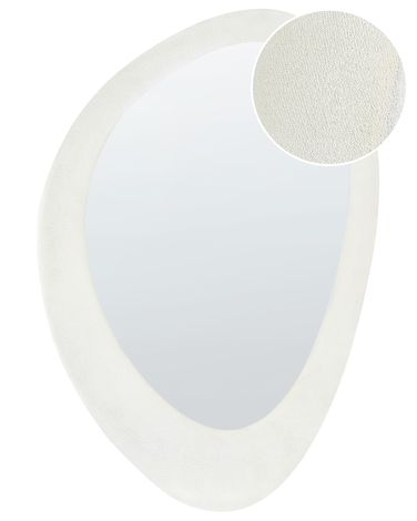 Miroir AUDES 60 cm 90 cm Velours Blanc cassé