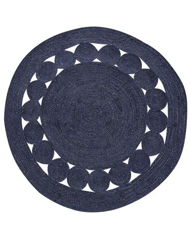 Rug KOYUNLU Dark Blue ø 120 cm Jute