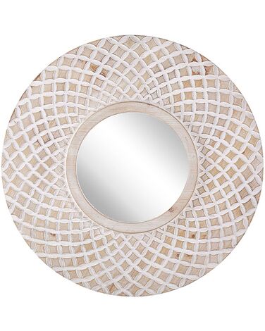Miroir POMARO 60 cm 60 cm Bois de sapin Marron clair