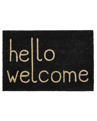 Paillasson FANSIPAN Noir 40 x 60 cm Texte Fibre de coco