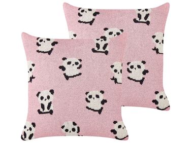 Lot de 2 coussins décoratifs TALOKAN Coton 45 x 45 cm Rose