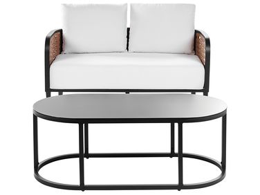 Loungeset met tafel 2-zits MONTEFALCO Metaal Wit