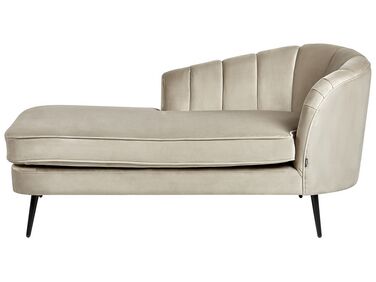 Right-Hand Chaise Longue ALLIER Velvet Beige