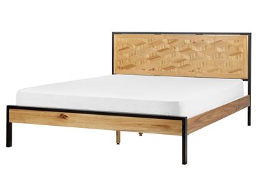Lit avec sommier ERVILLERS 160 x 200 cm Acacia naturel