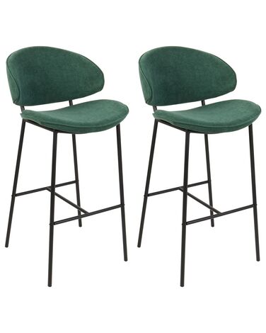 Lot de 2 chaises de bar KIANA Vert foncé