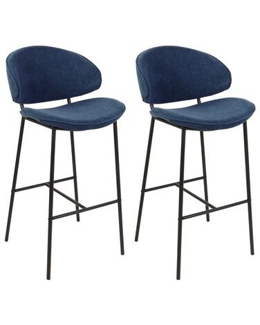 Lot de 2 chaises de bar KIANA Bleu marine