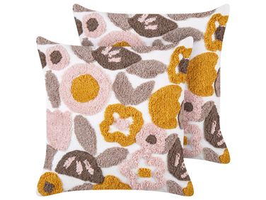 Lot de 2 coussins décoratifs KANDIARO Coton 45 x 45 cm Multicolore Motif floral