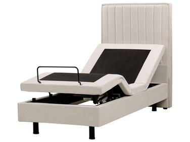 Lit réglable Tissu CASTELLAN 80 x 200 cm Beige clair
