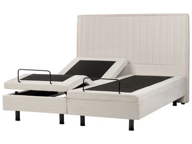 Lit réglable Tissu CASTELLAN 160 x 200 cm Beige clair