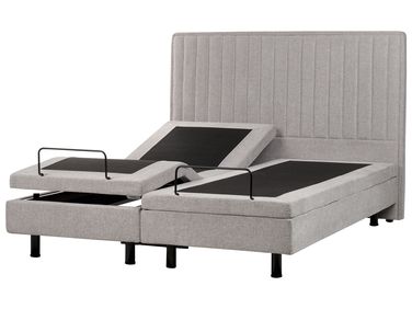 Lit réglable Tissu CASTELLAN 160 x 200 cm Gris clair