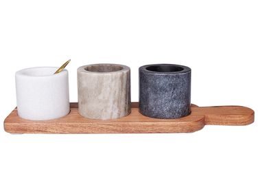 Plateau à 3 compartiments avec cuillère PATRAS Pierre Multicolore