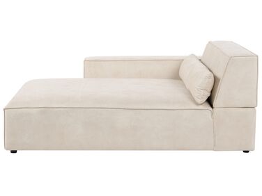 Right-Hand Chaise Longue HELLNAR Velvet Light Beige