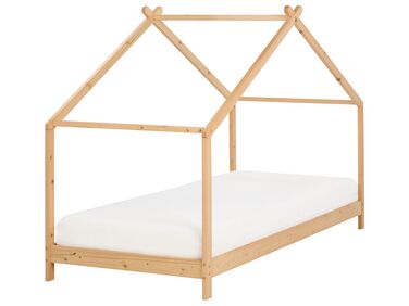 Lit d'enfant Maison Bois de pin ORLU 90 x 200 cm Marron clair