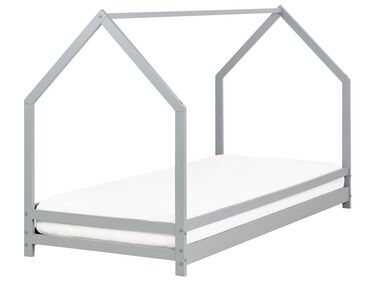 Kinderbed Huis Dennenhout APPY 90 x 200 cm Grijs