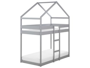 Lit superposé Maison Bois de pin LABATUT 90 x 200 cm Gris
