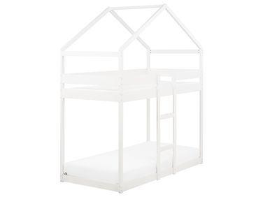 Lit superposé Maison Bois de pin LABATUT 90 x 200 cm Blanc
