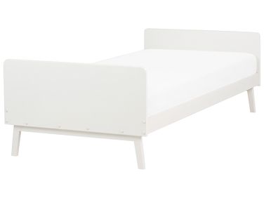 Lit avec sommier Bois de pin BONNAC 90 x 200 cm Blanc