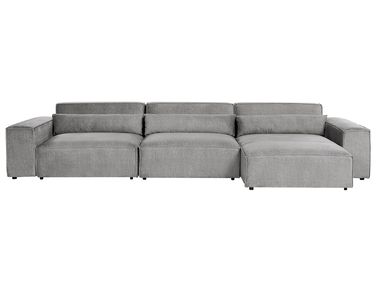 Modular Corner Sofa 4 Seater HELLNAR Fabric Grey Left Hand