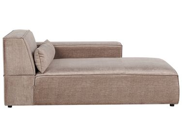 Left-Hand Chaise Longue HELLNAR Fabric Light Brown