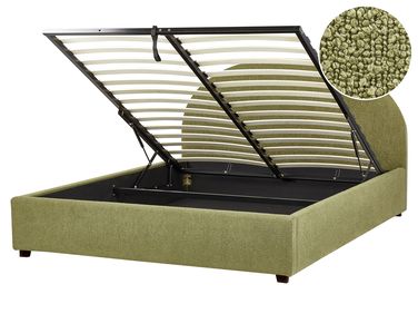 Lit ottoman Bouclé VAUCLUSE 160 x 200 cm Vert clair