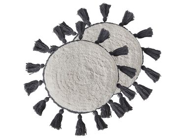 Lot de 2 coussins décoratifs THISTLE Coton 40 x 40 cm Blanc cassé
