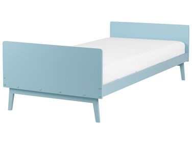 Lit avec sommier Bois de pin BONNAC 90 x 200 cm Bleu clair