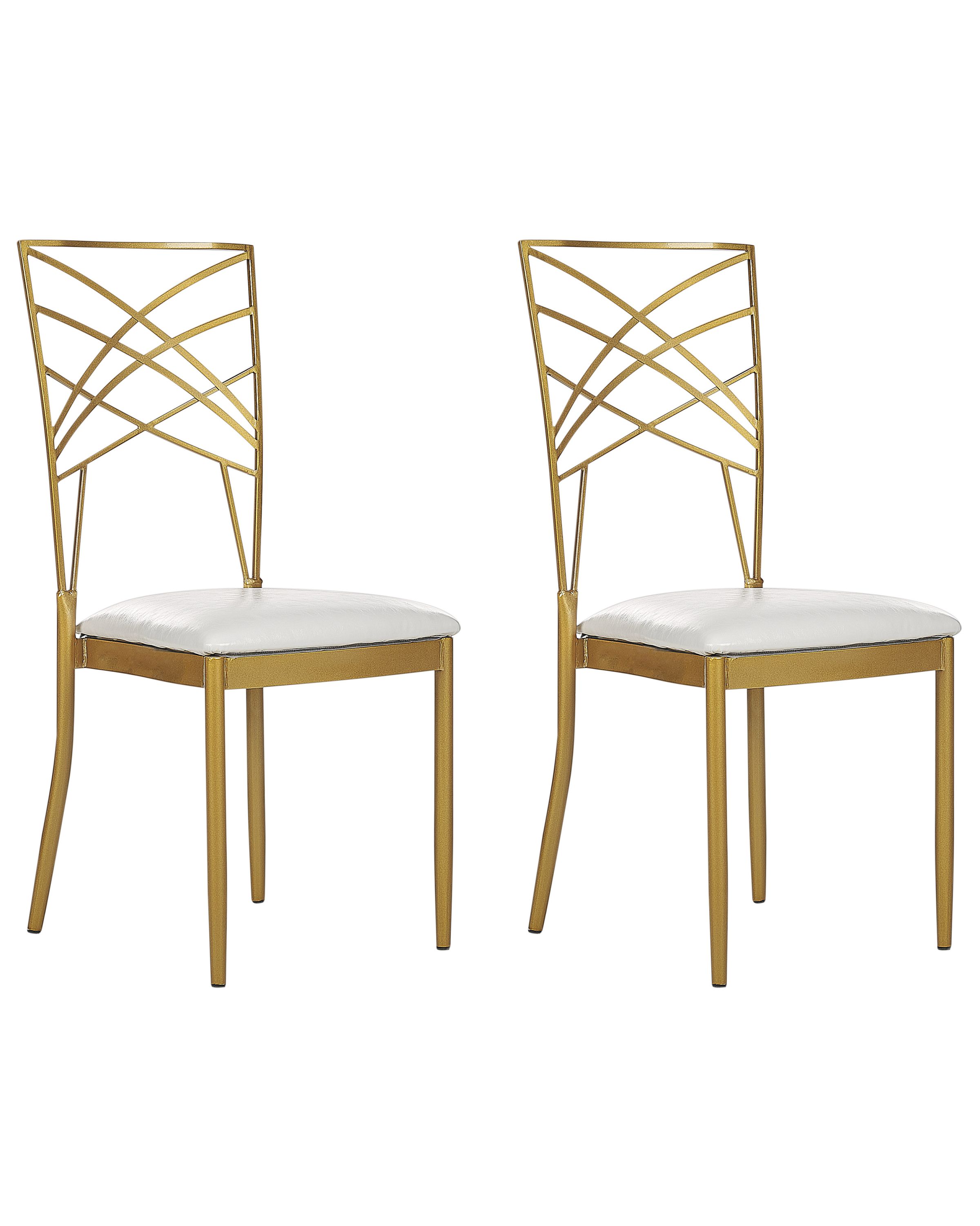 Lot de 2 chaises de salle à manger GIRARD Métal Doré