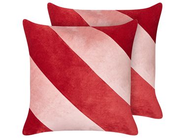 Lot de 2 coussins décoratifs BORONIA Coton 45 x 45 cm Rouge Motif de Noël