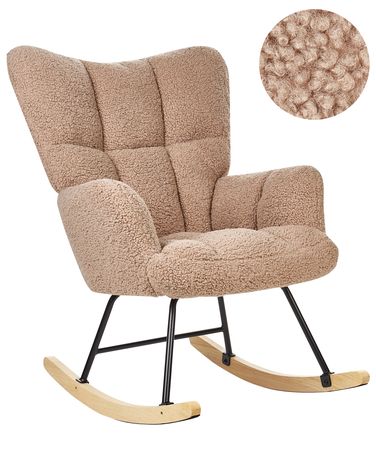 Schommelstoel OULU Bouclé Zandbeige