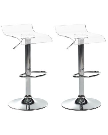 Lot de 2 chaises de bar NEUM Transparent
