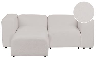 Modulaire bank 2-zits FALSTERBO Bouclé Lichtgrijs met ottomaan