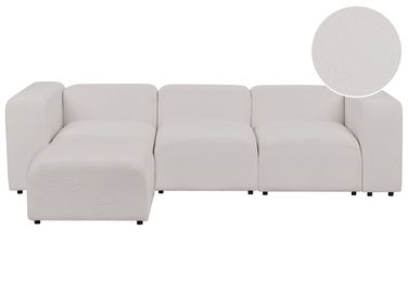 Modulaire bank 3-zits FALSTERBO Bouclé Lichtgrijs met ottomaan
