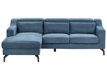 Hoekbank 4-zits GLOSLI Chenille Blauw rechtszijdig