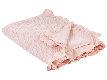 Couvre-lits HATTON Coton 220 x 240 cm Rose pastel
