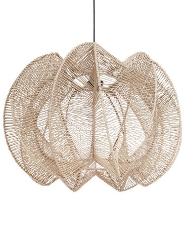 Lampe suspension MANINGA Corde en papier Marron clair