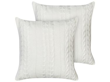 Lot de 2 coussins décoratifs CADETIA Coton 45 x 45 cm Blanc Unicolore