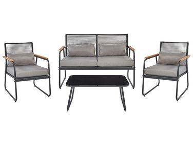 Loungeset met tafel 4-zits POMONTE Metaal Zwart
