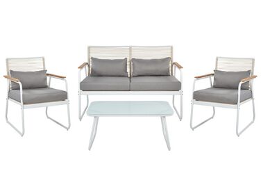 Loungeset met tafel 4-zits POMONTE Metaal Wit
