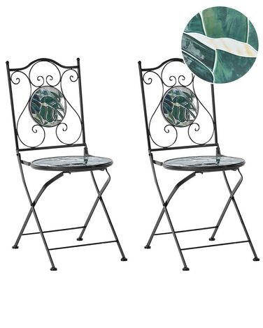 Lot de 2 chaises de jardin COZZANA Métal Noir