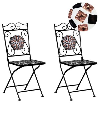 Lot de 2 chaises de jardin CARPINO Métal Noir