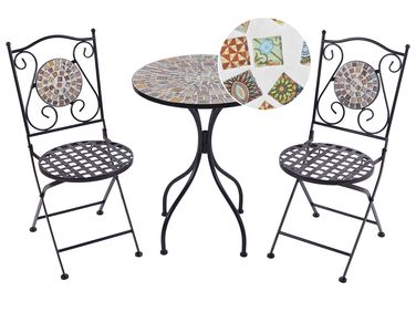 Bistro Set Folding CASARIO Metal Black