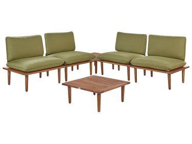 Loungeset met tafel 4-zits FRASCATI modulair Gecertificeerd acaciahout Olijfgroen