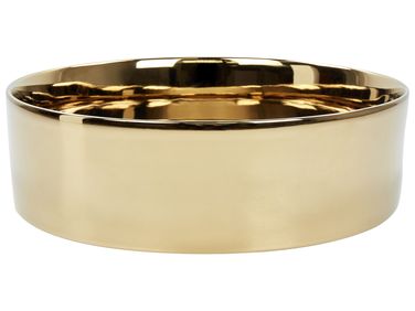 Vasque à poser TEBAR ⌀ 40 cm Céramique Doré