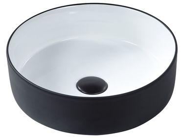 Vasque à poser CALIG ⌀ 36 cm Céramique Noir/blanc