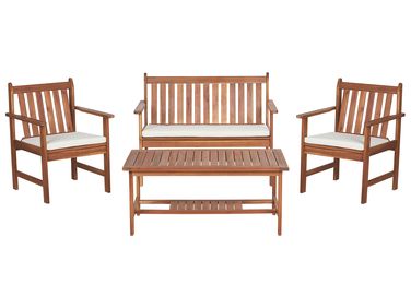Loungeset met tafel 4-zits ALTIDONA Acaciahout Gebroken wit