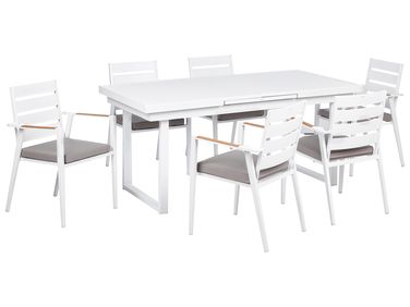 Salle à manger de jardin 6 places VALCANETTO/TAVIANO avec coussins Métal Gris