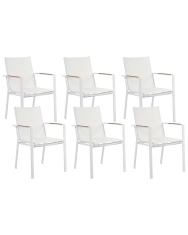 Lot de 6 chaises de jardin BUSSETO Métal Blanc
